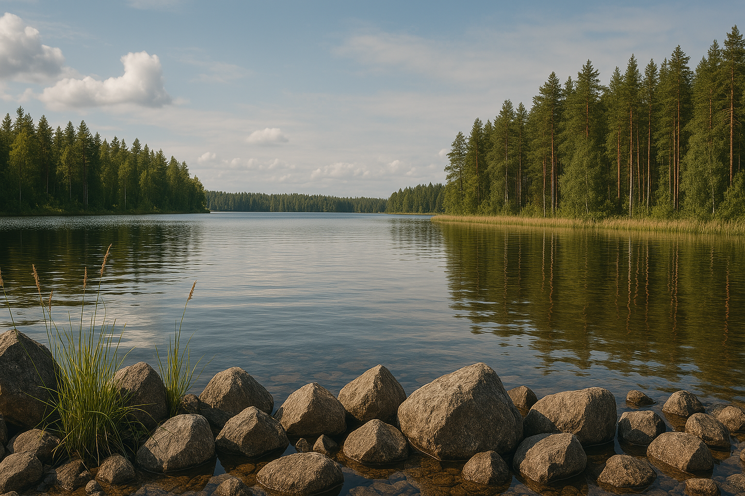 Finnish Lake View Scenery